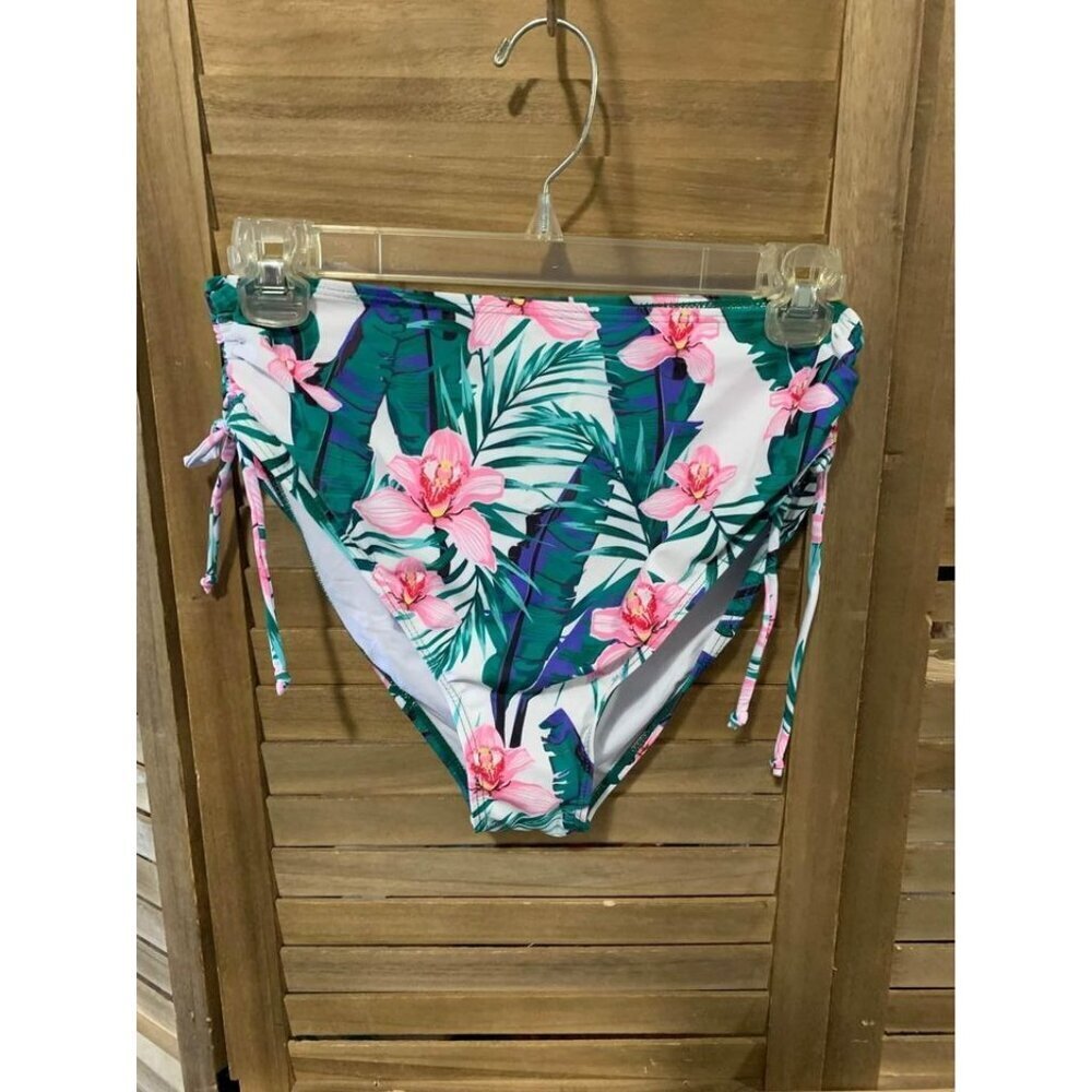 NWOT Tropical Print Bikini Swimsuit Bottom Beach Summer Vacation Women's Medium